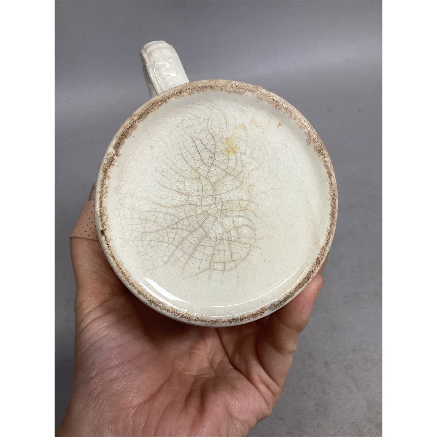 Vintage Japanese Blue Orange Floral Mug - 4.25x4”