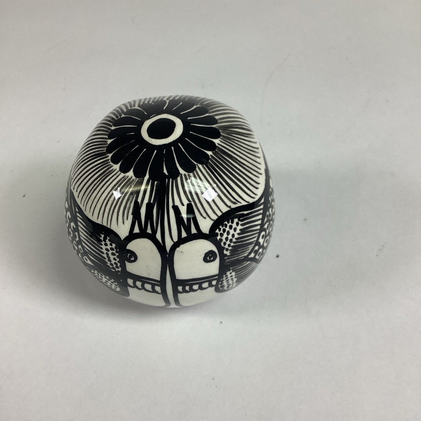 Day Of The Dead Black And White Small Sugar Skull Figurine