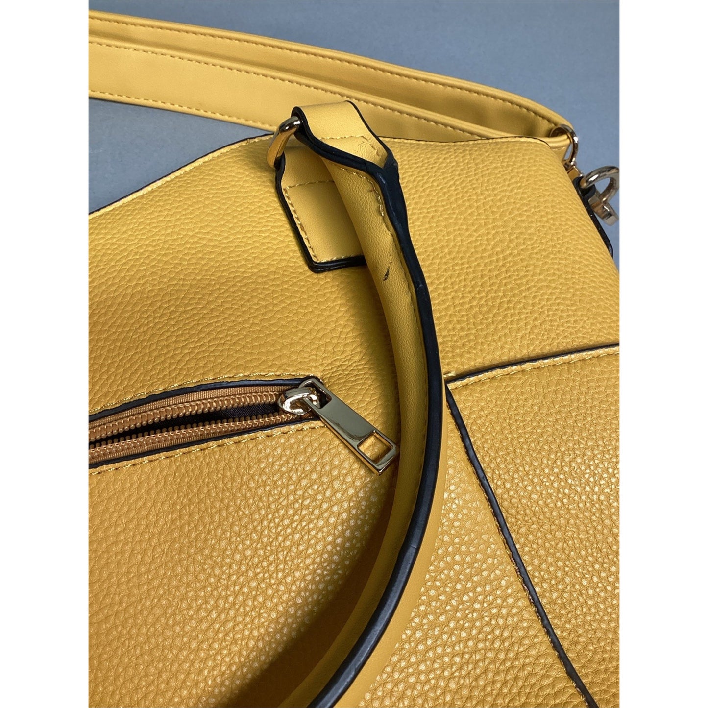 Mia K. Collection Yellow Faux Leather Purse Shoulder Bag