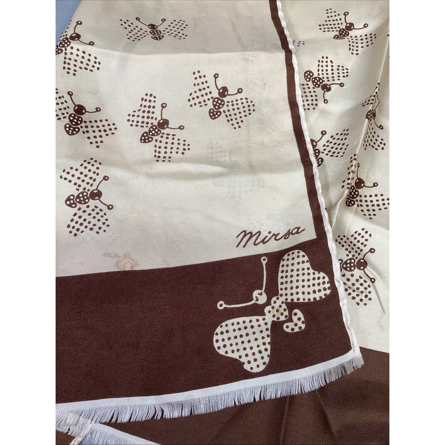 Mirsa 100% Silk Moth Scarf - 50x12” - Stained