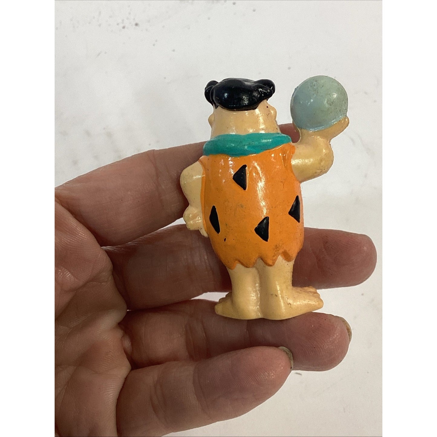 Vintage 1990 Fred Flinstone, Bam Bam And Pebbles Molded Toy Figures