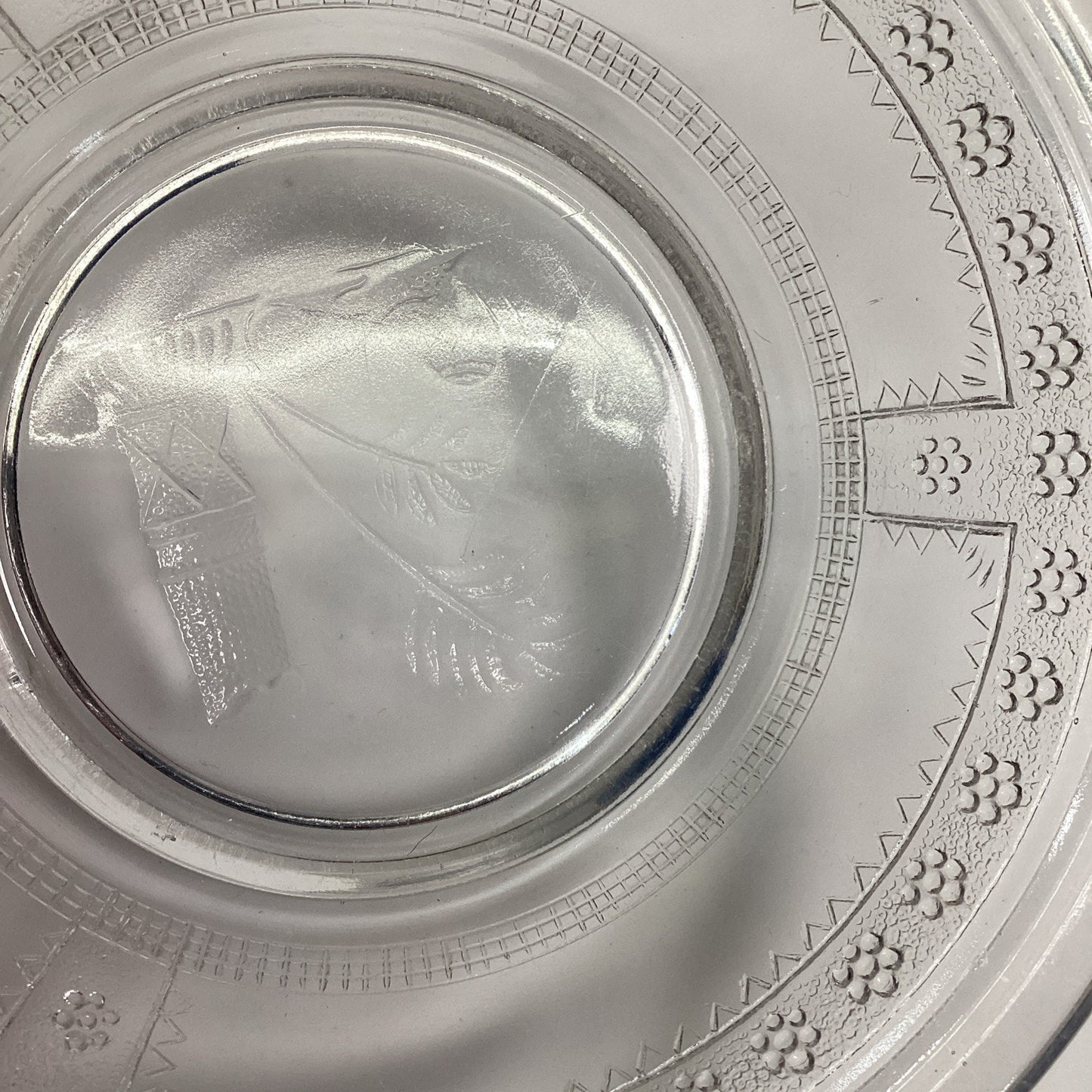Antique 1880’s Egyptian Pattern Pressed Glass Soup or Cereal Bowls