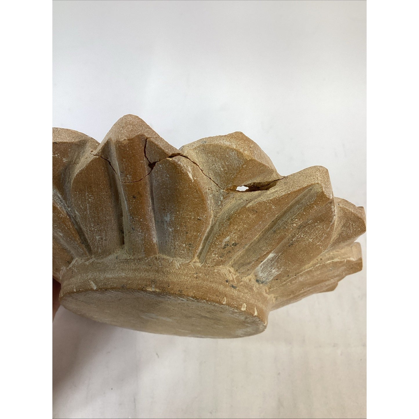 Vintage Hand Carved Natural Stone Lotus Shaped Soap Dish Or Centerpiece