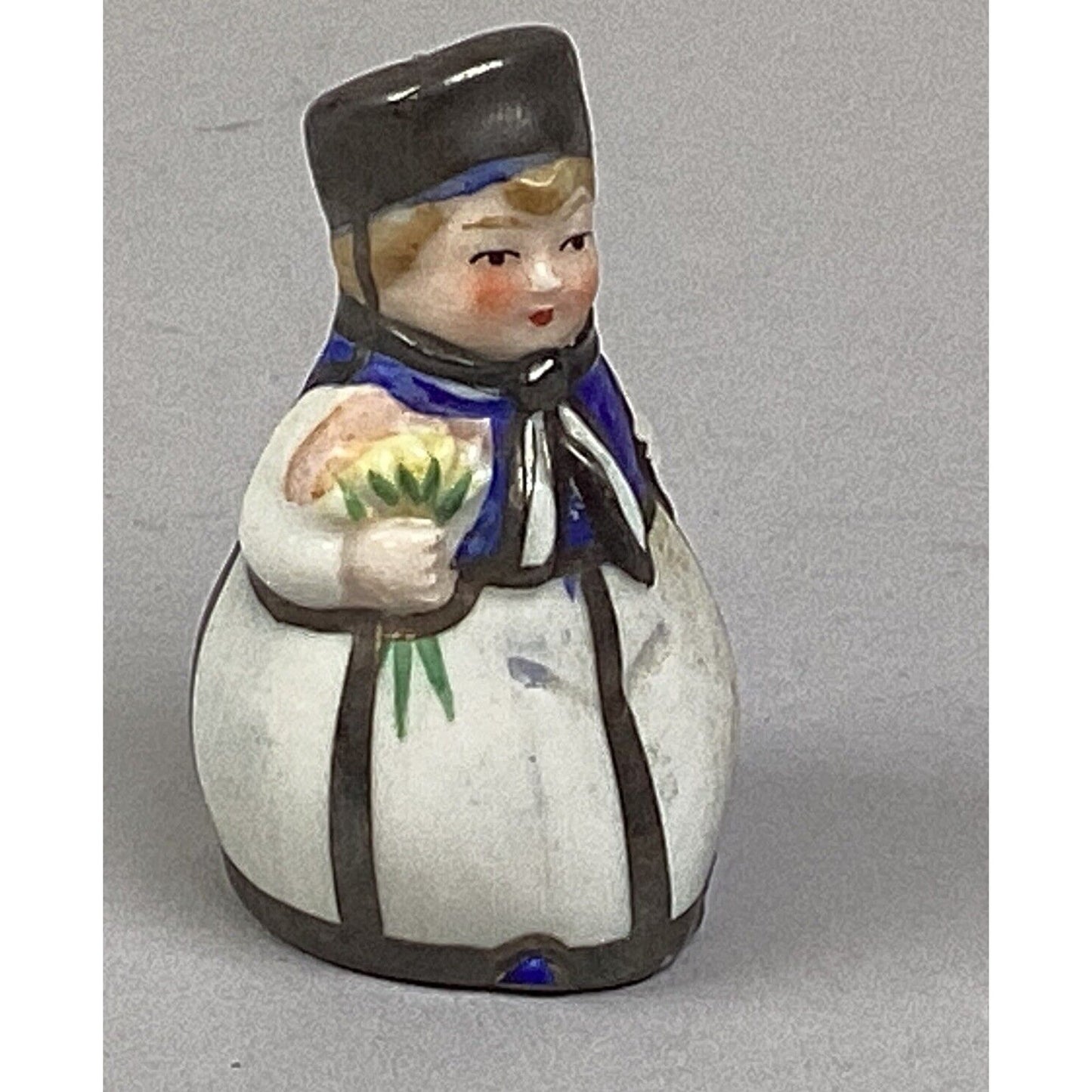 Vintage Friedrich Deusch Pure Silver Overlay Dutch Girl Boy Salt & Pepper Shaker