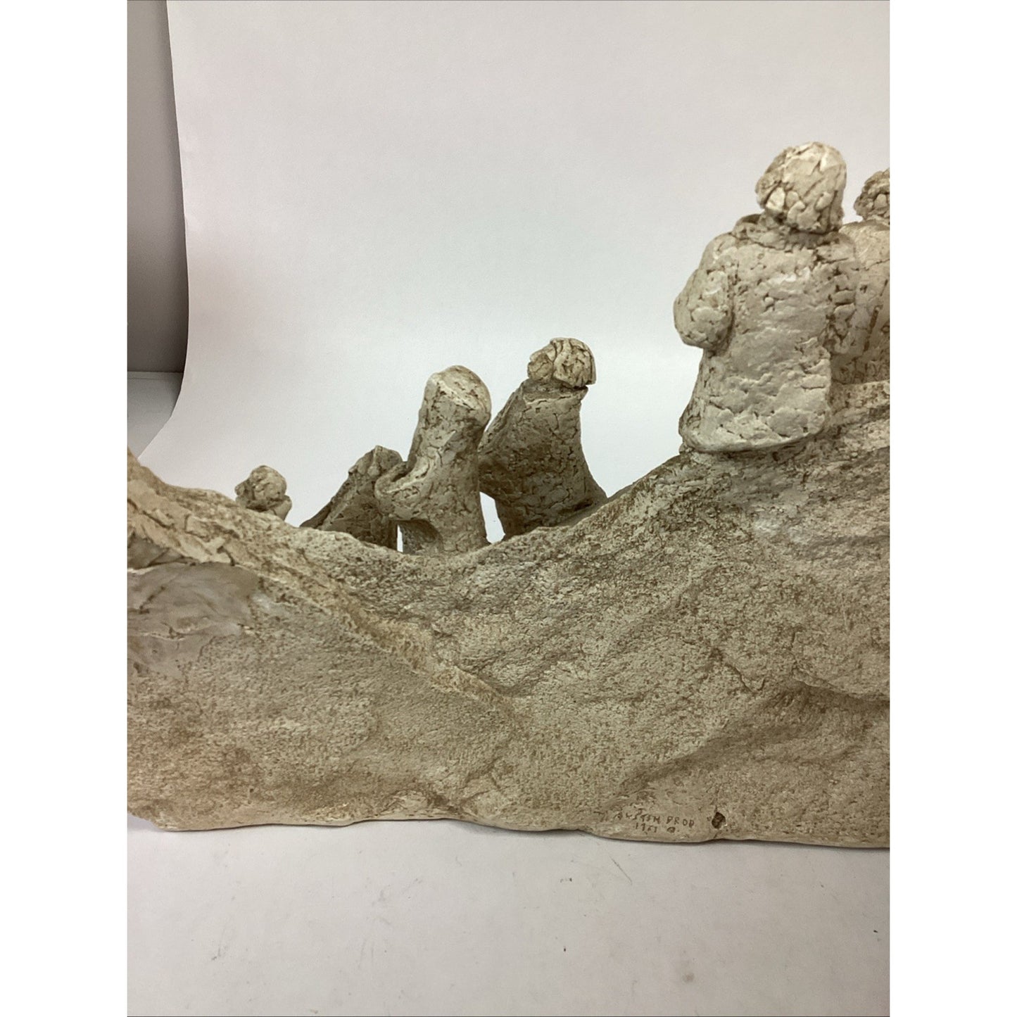 Austin Productions Vintage 1967 Menorah Judaica Large Clay Resin Statue - 21x14”