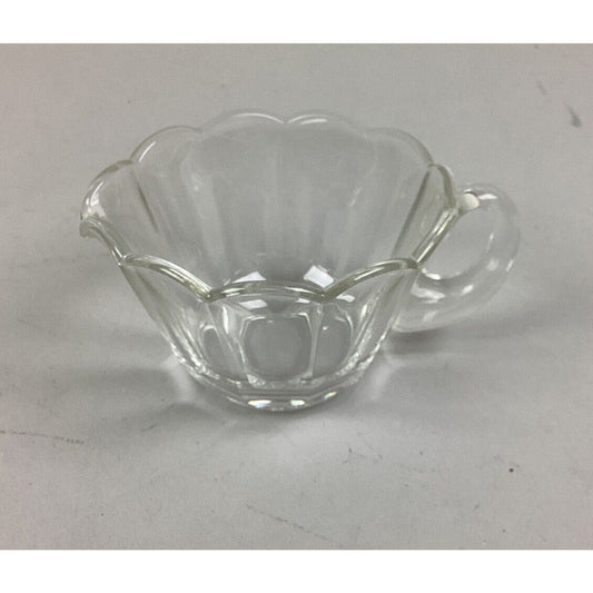 Vintage And Signed Belgian Crystal Val St. Lambert Glass Creamer 2.5”Hx4”D