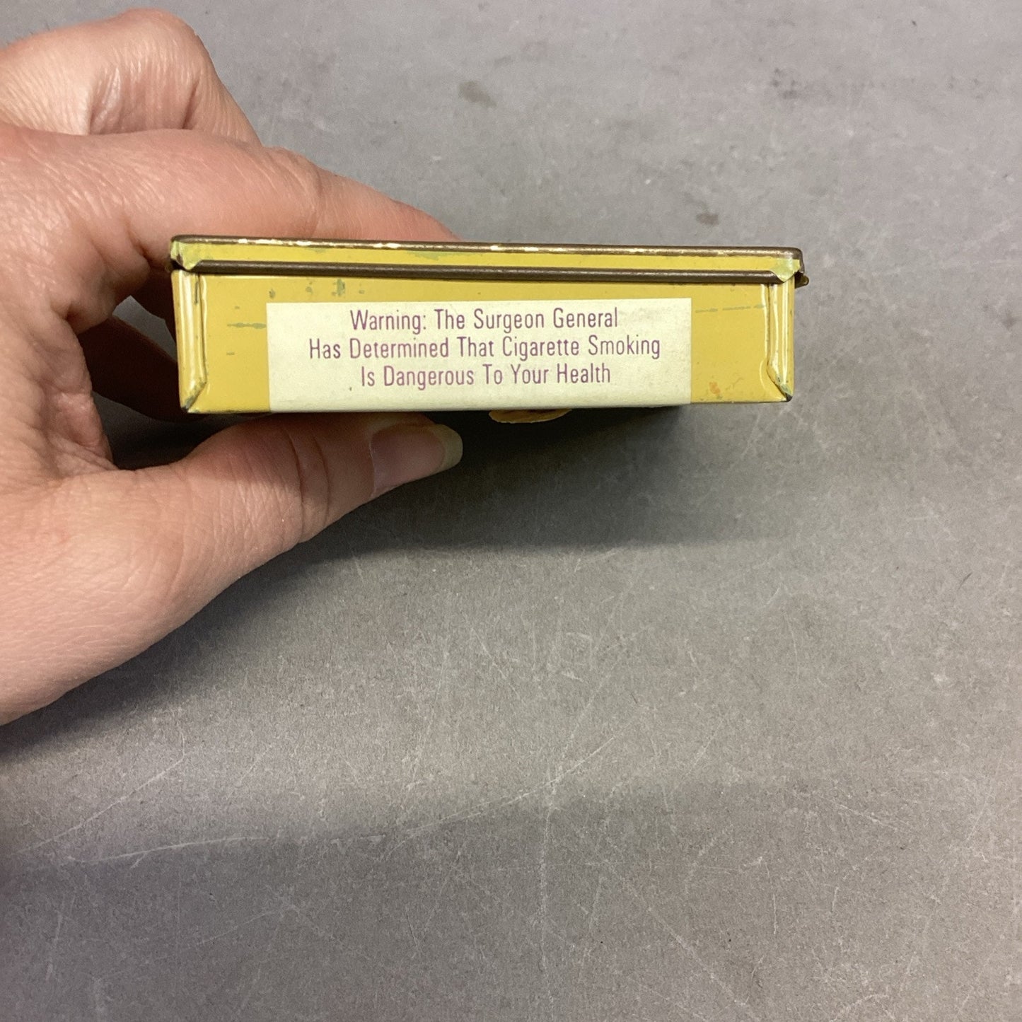 Vintage 555 State Express Selected Virginia Yellow Tin Box Tobacco Cigarette