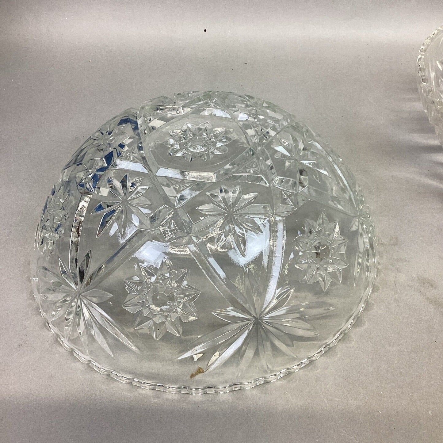 Set Of 2 Vintage Anchor Hocking Star Of David Glass Salad Fruit Bowl