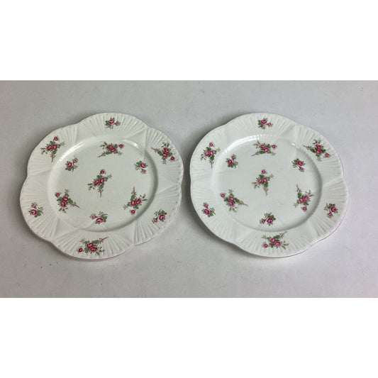Set Of 2 Shelley Bridal Rose Fine Bone China Salad Plates - #13545 - England