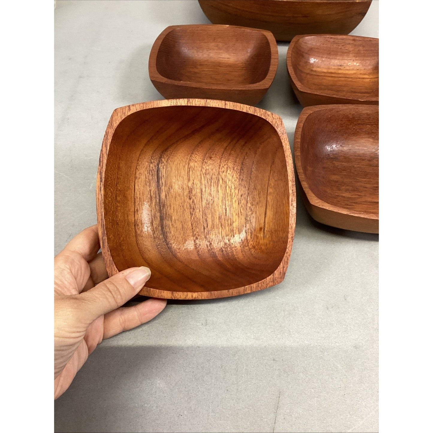 Genuine Bangkok Teak Napcoware Bowls - Lot Of 5