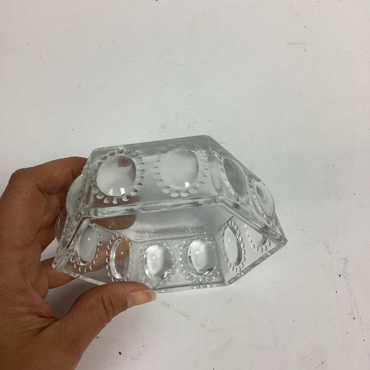 Vintage Glass Ashtray - 4.25x3.75”