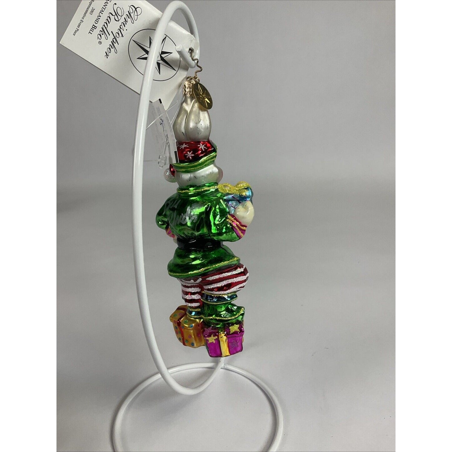 Christopher Radko Santaland Billy Bunny Elf Christmas Ornament 2003