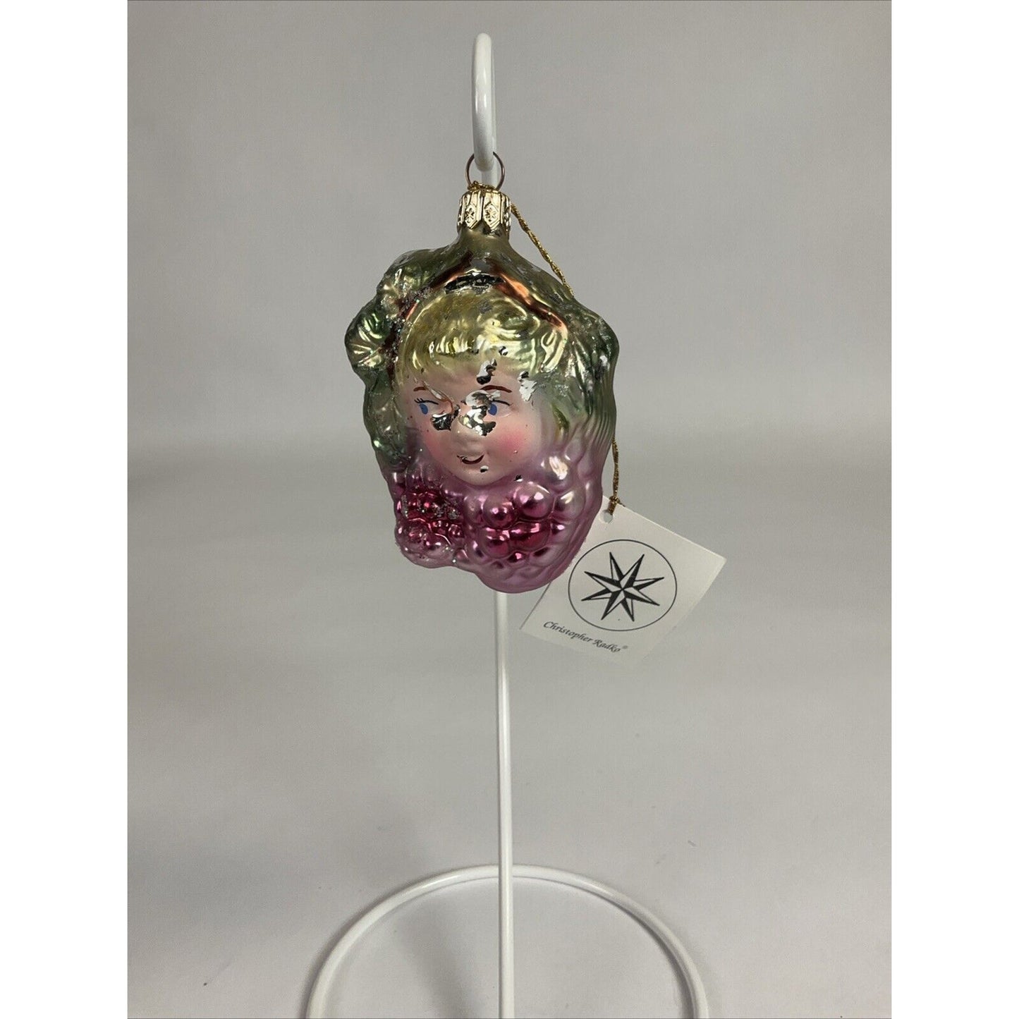 Christopher Radko Bordeaux Girl With Grapes Christmas Ornament