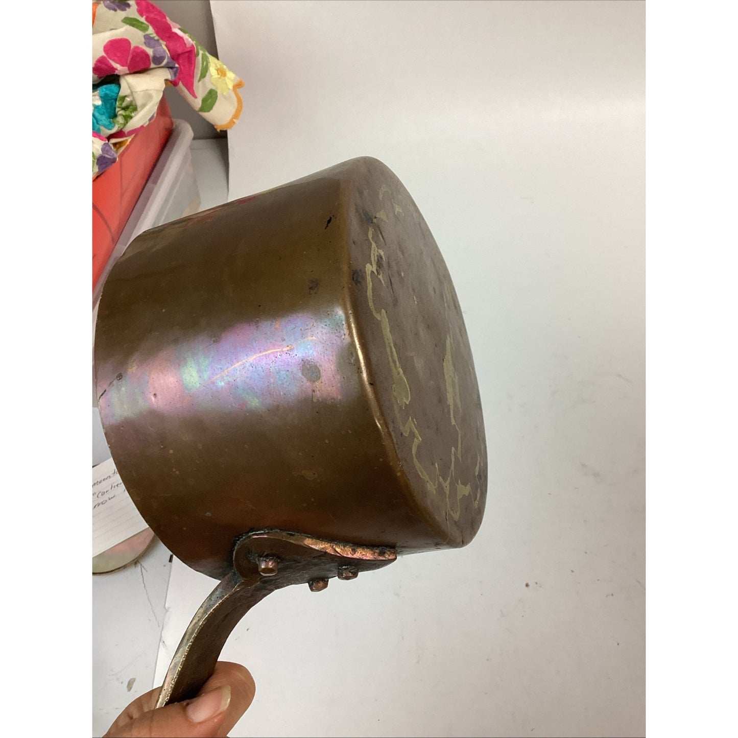 Vintage Copper Saucepan Pot (no Lid)