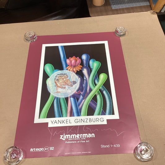 Yankel Ginzburg Signed 1982 Art Expo Poster - 29.75x22”
