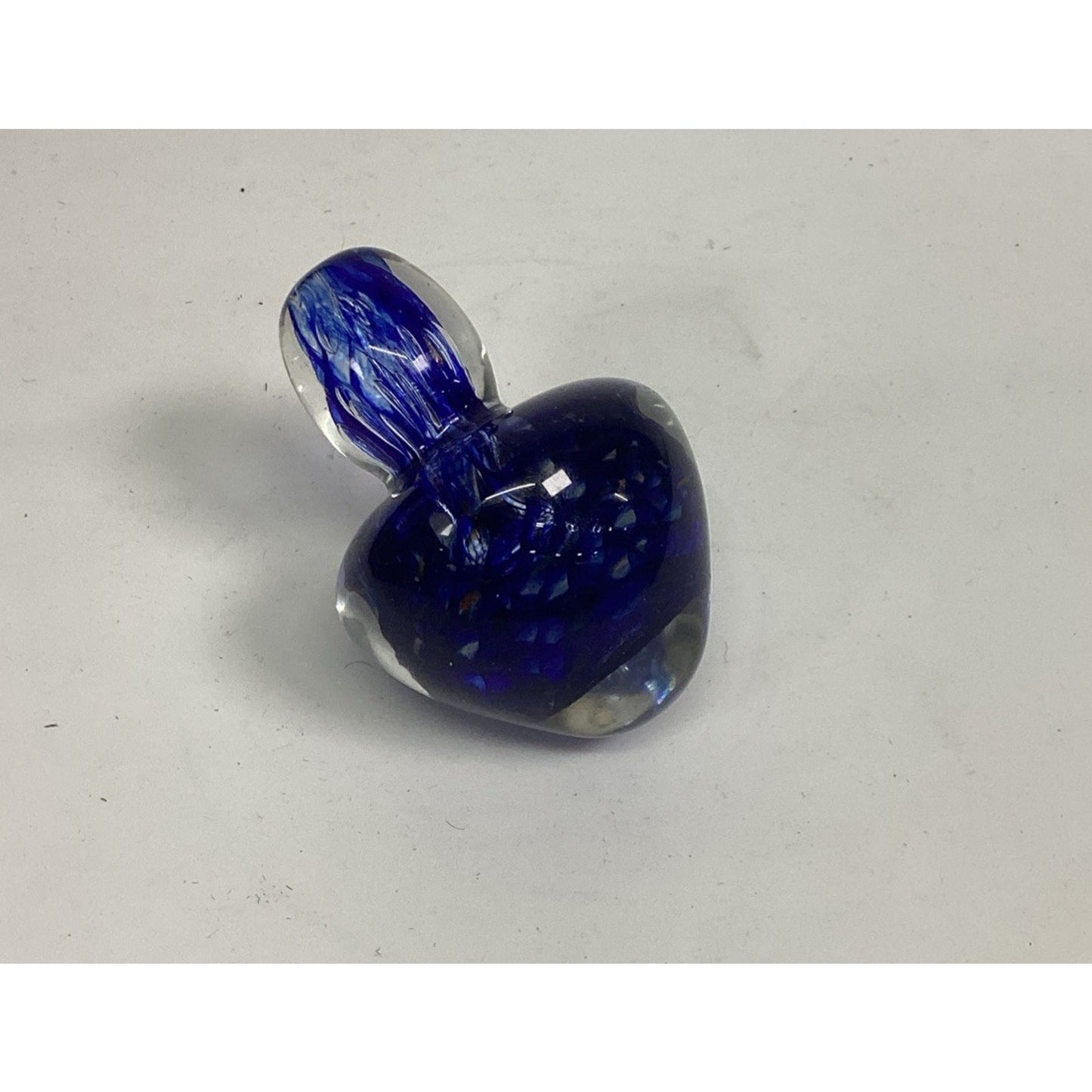 Hand Blown Glass Cobalt Blue Swirl Sculptural Paperweight