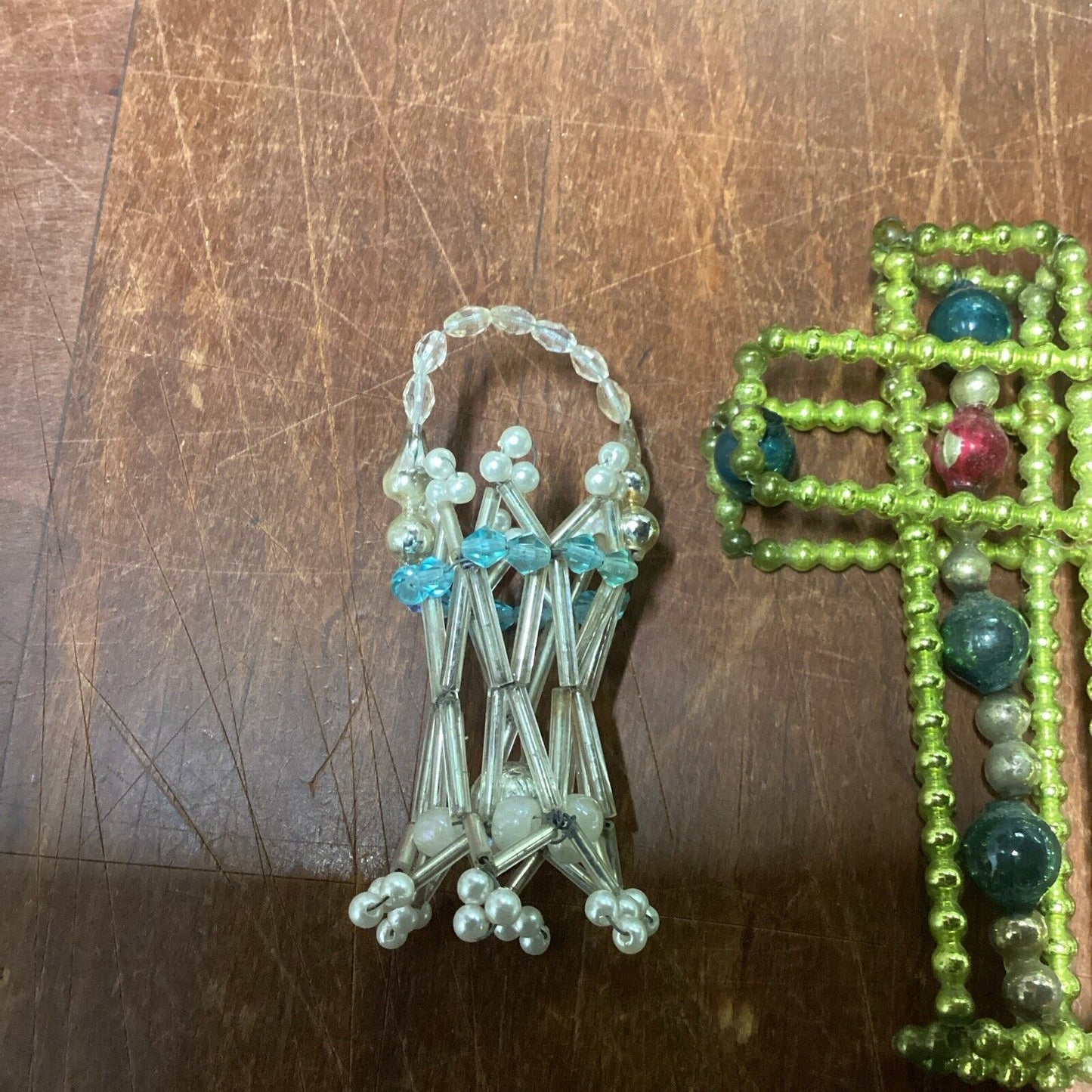 Set Of 4 - Vintage Handmade Beaded Ornaments