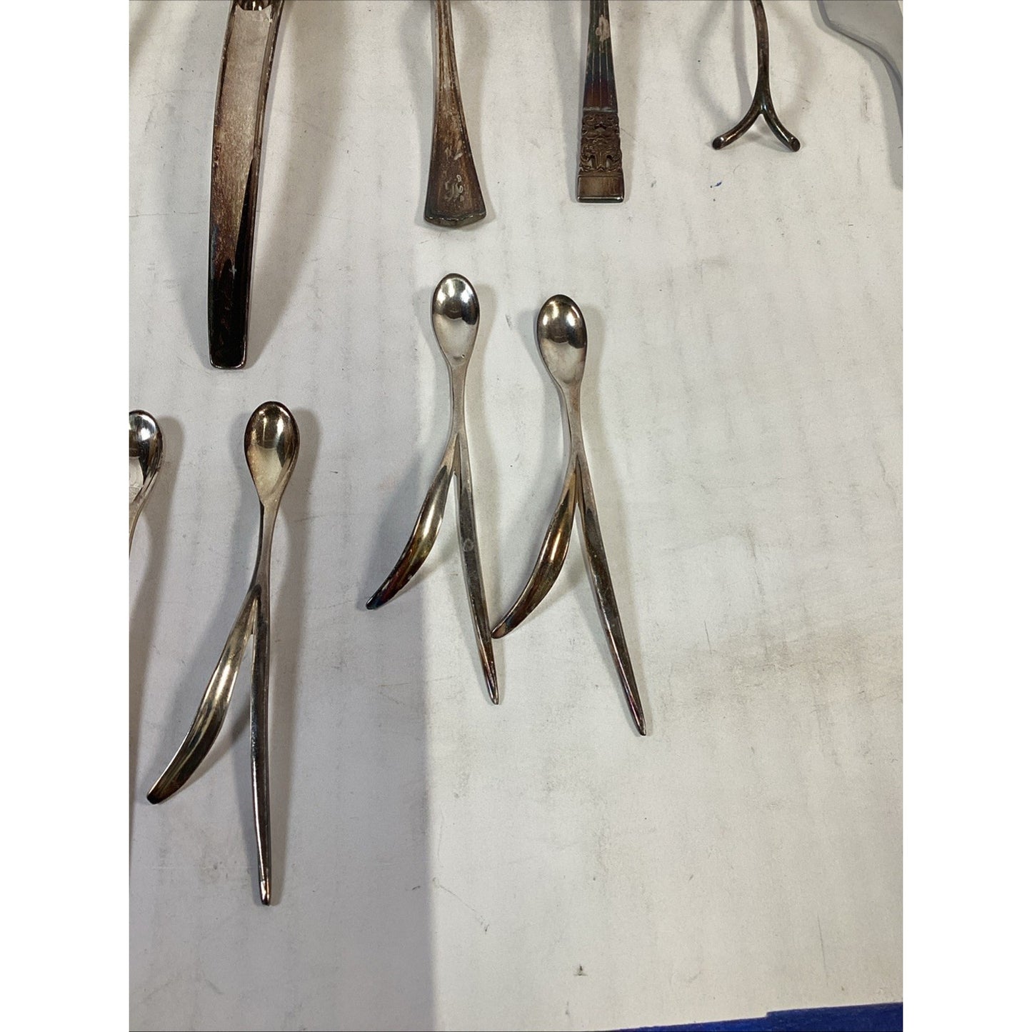 Lot Of 15 Vintage Antique Utensils and A Leaf Bowl