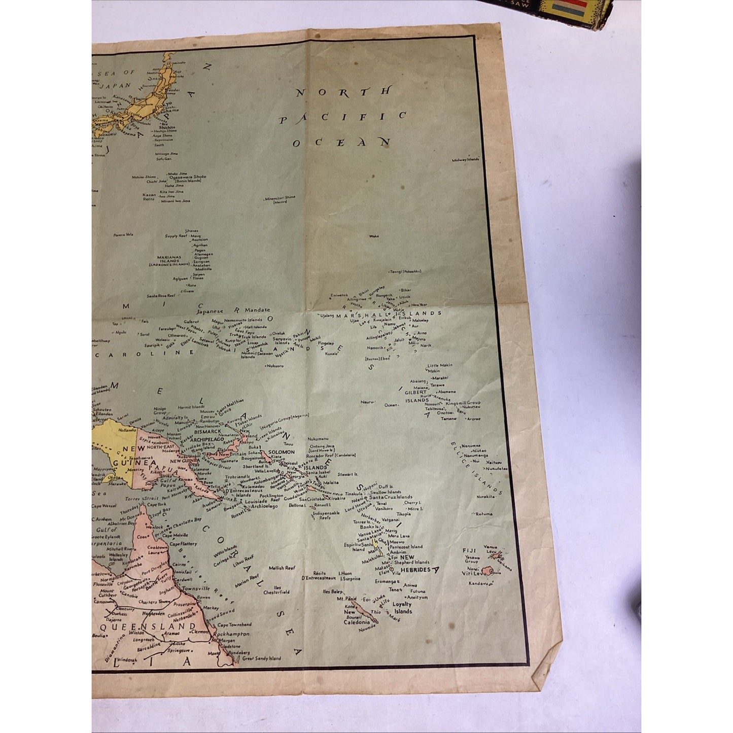 The Riddle Of The Pacific Jig-Saw Puzzle W/ Large Scale War Map - 1944
