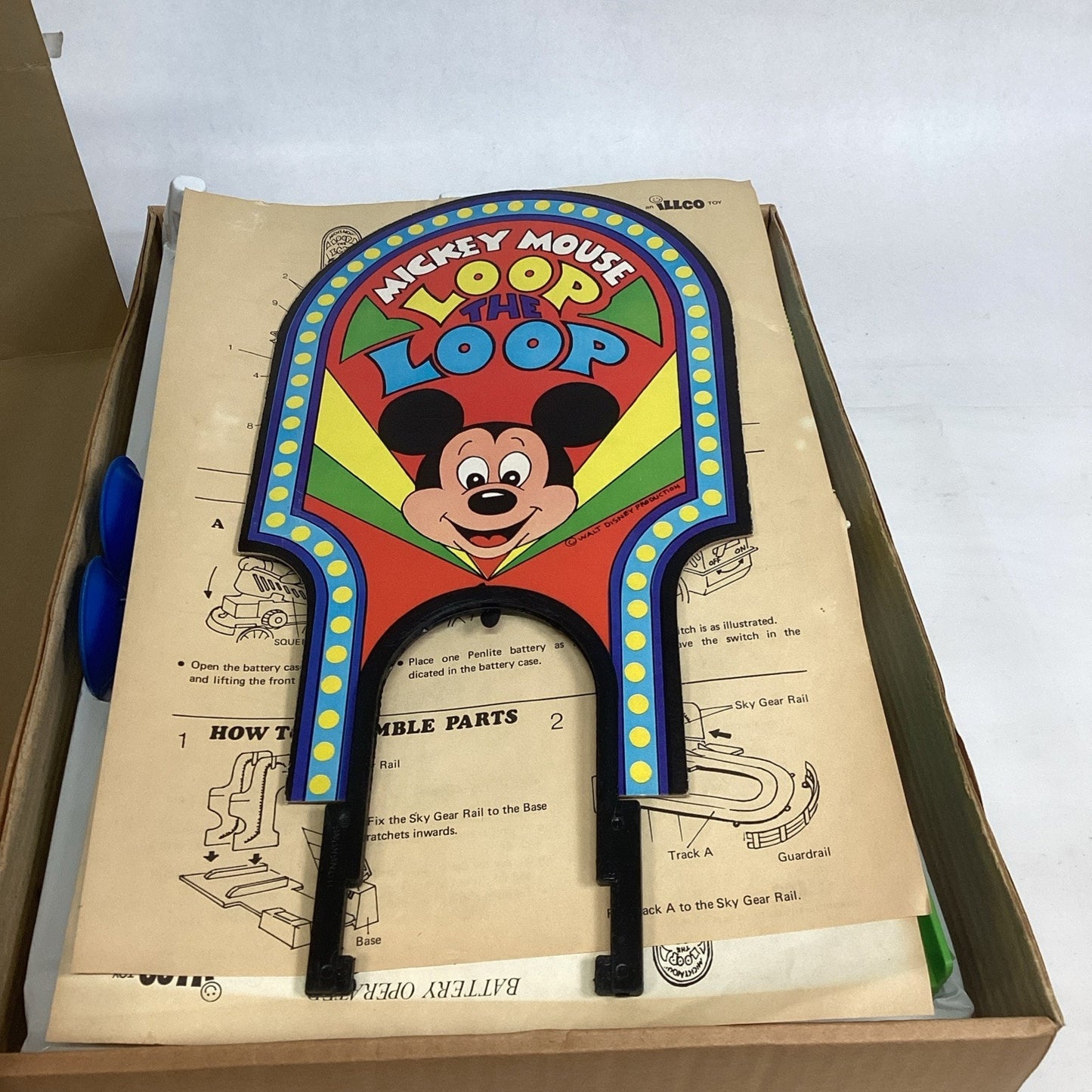1970’s NOS Illco Disney's Mickey Mouse Loop The Loop Roller Coaster Playset