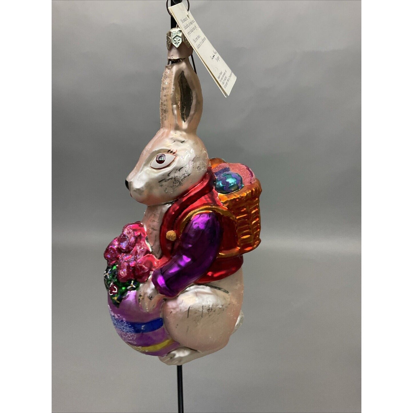 Radko “Roy Rabbit Purple Orange Egg Basket” + “Cuddled Egg” / Damaged