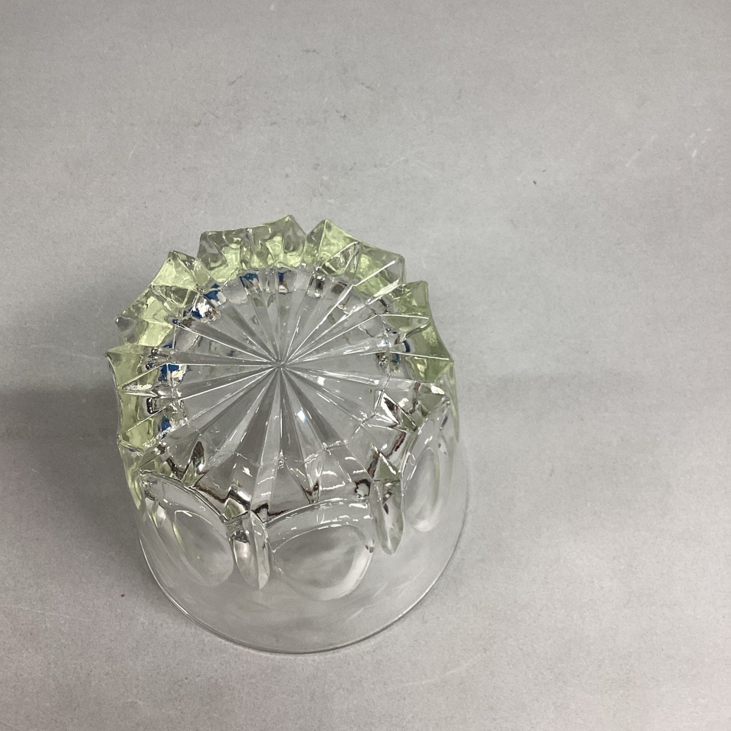 Heavy Lead Glass Vase / Bowl / Ice Bucket w/ Etched Leaves