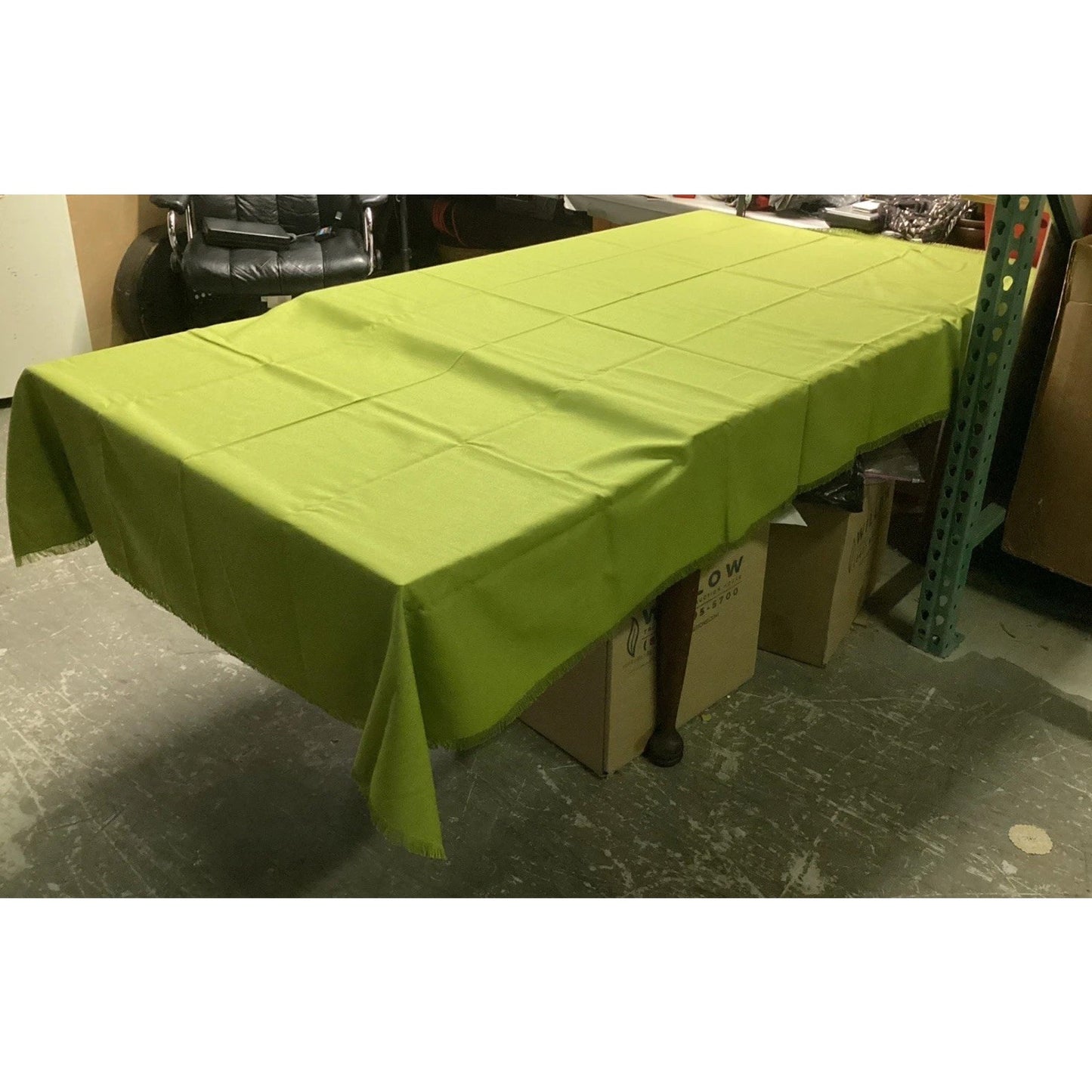 Set Of 2 Vintage Table Cloths - Olive Green (90x50”) And Light Pink (120x70”)