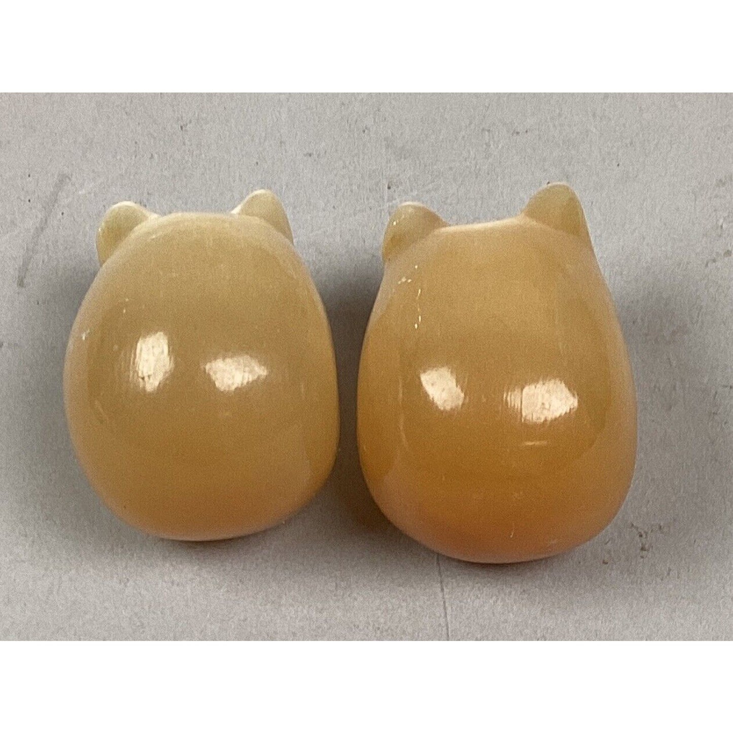 Vintage 1960’s Russian Orange Peach Selenite Moonstone Hand Carved 3 Little Pigs