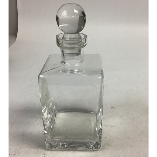 Vintage Glass Decanter With Stopper - 9.5”H