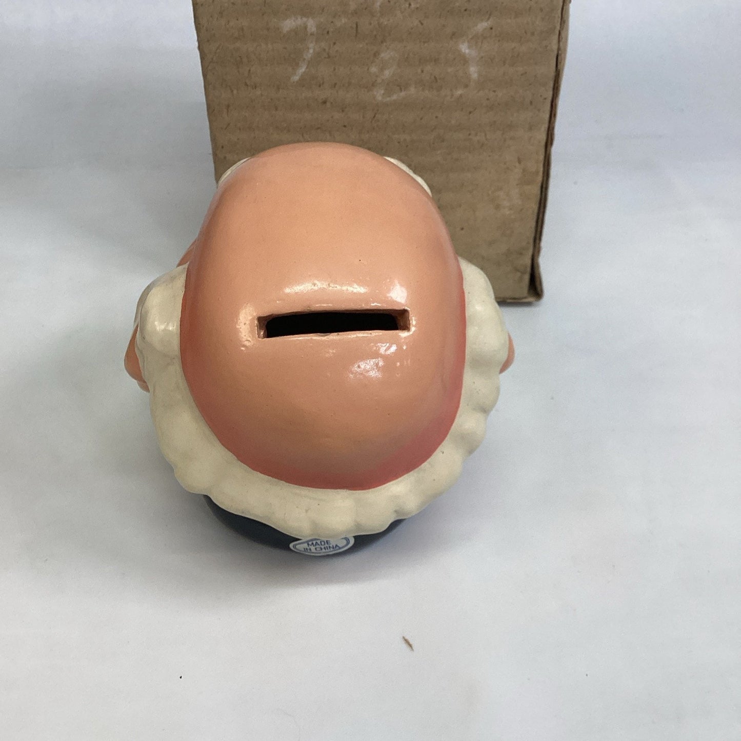 Happy Smiling Ceramic Dwarf Head Piggy Bank - NOS