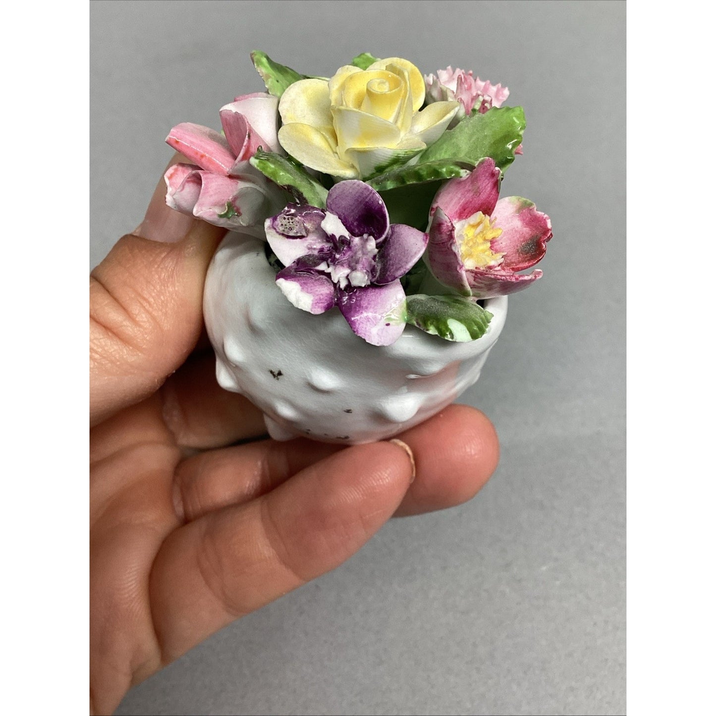 Vintage Royal Adderly Bone China Floral Bouquet Nestled in a Sea Shell - England
