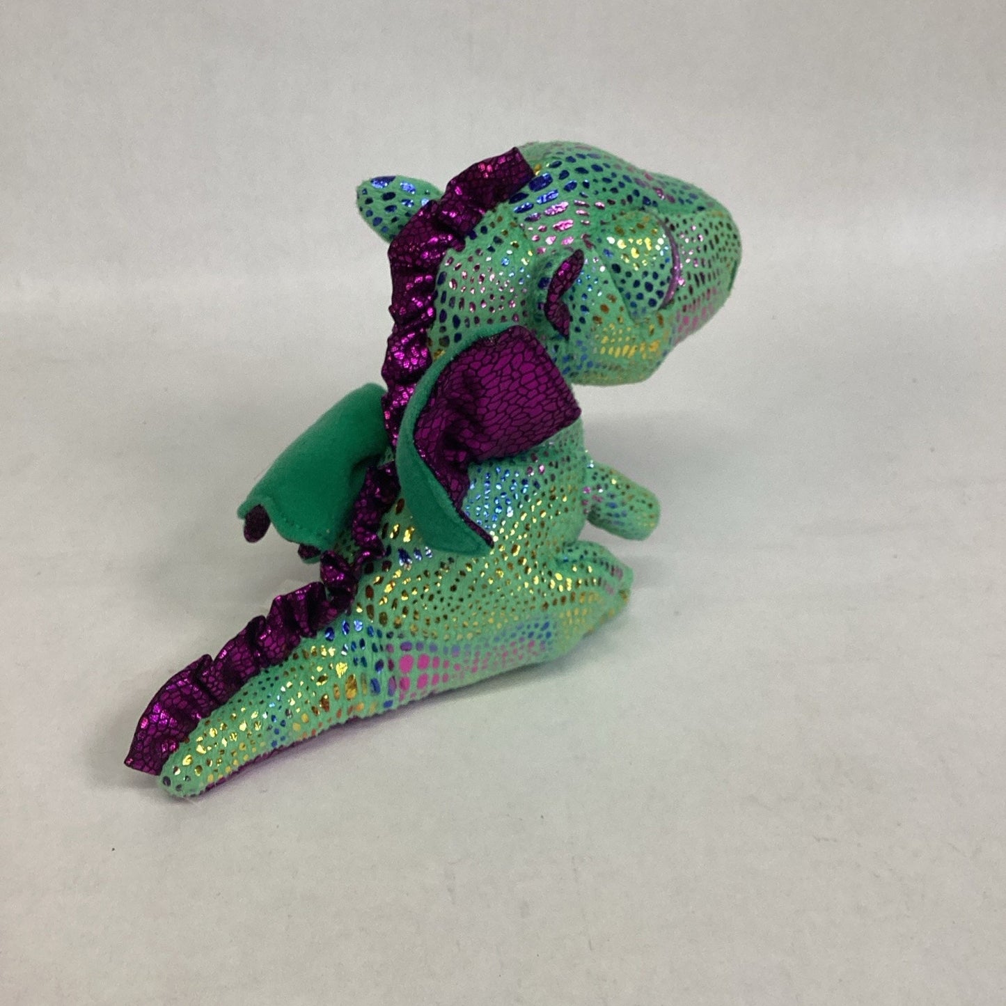 Ty Beanie Boos Cinder the Green And Purple Dragon Plush Toy Collectible