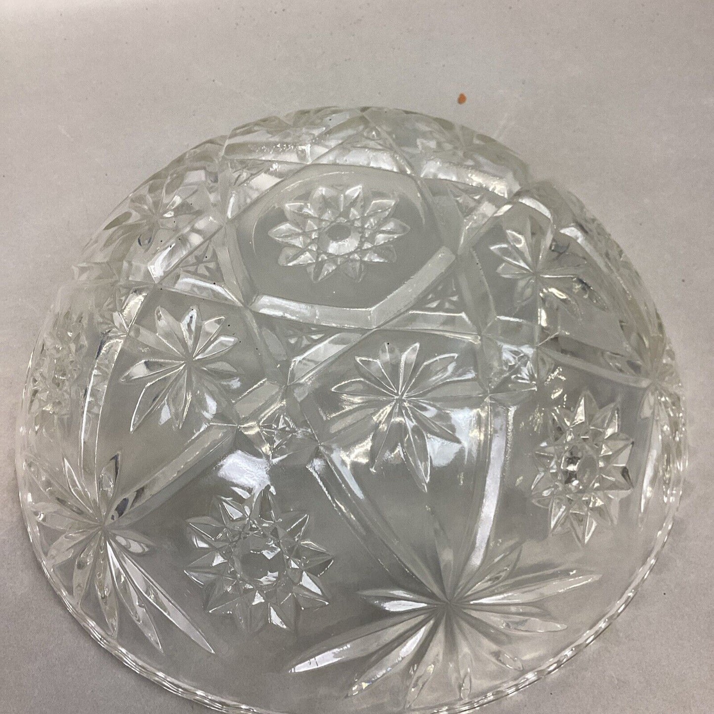 Set Of 2 Vintage Anchor Hocking Star Of David Glass Salad Fruit Bowl