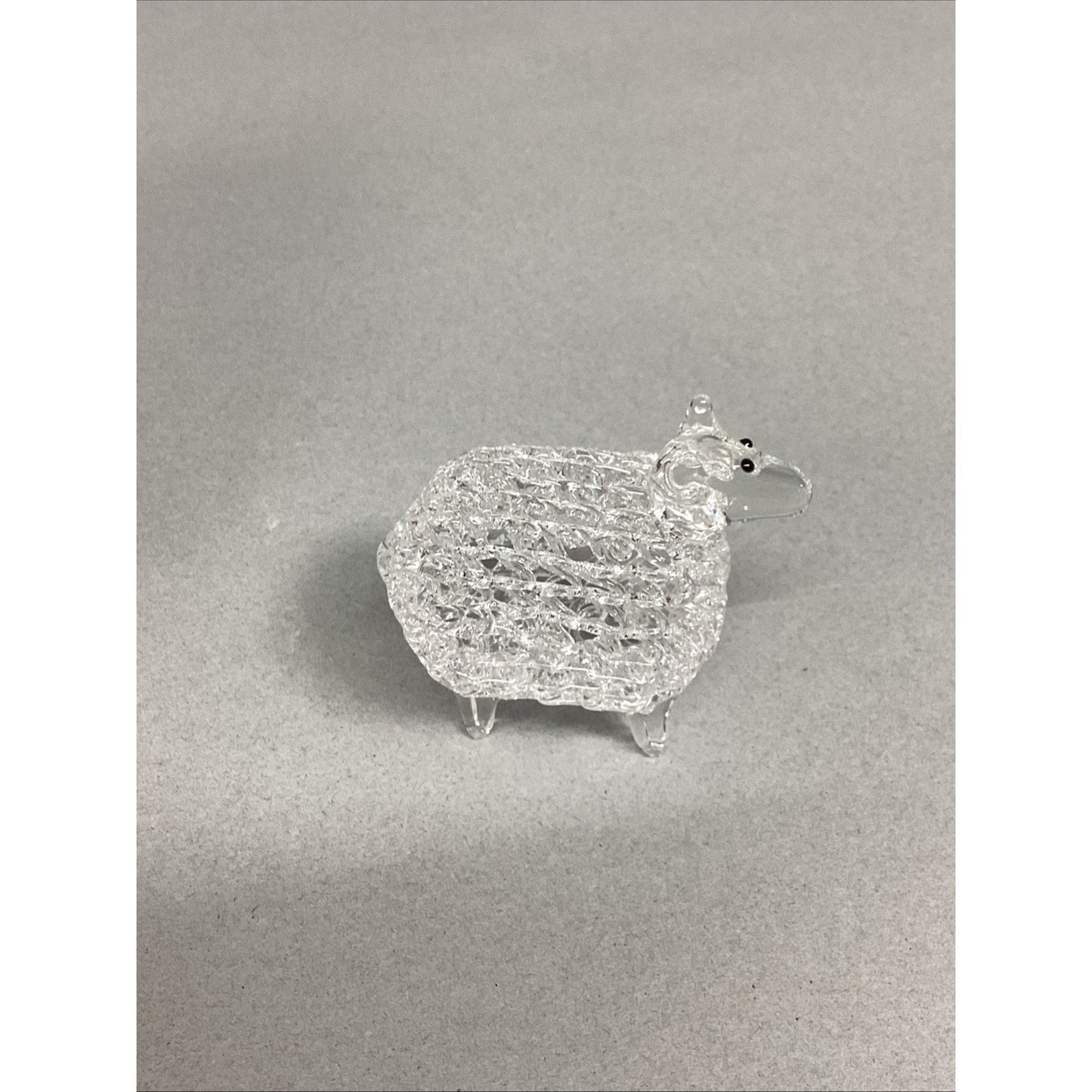 Vintage Small Glass Sheep Figurine