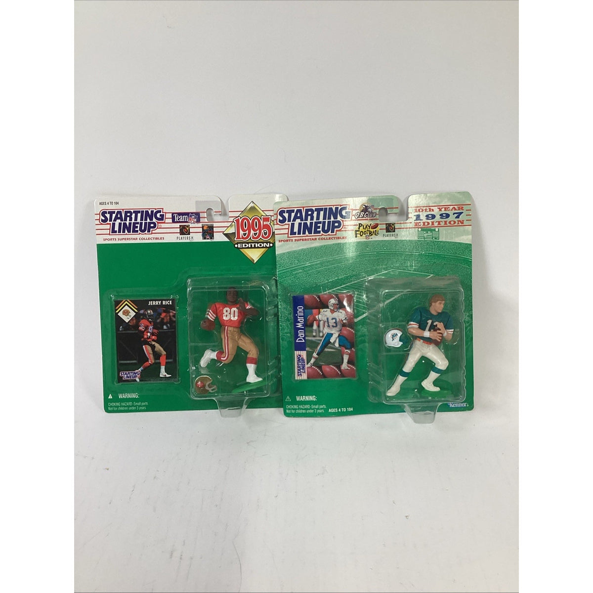 Starting Line Up 1995 Jerry Rice & 1997 Dan Marino Action Figures
