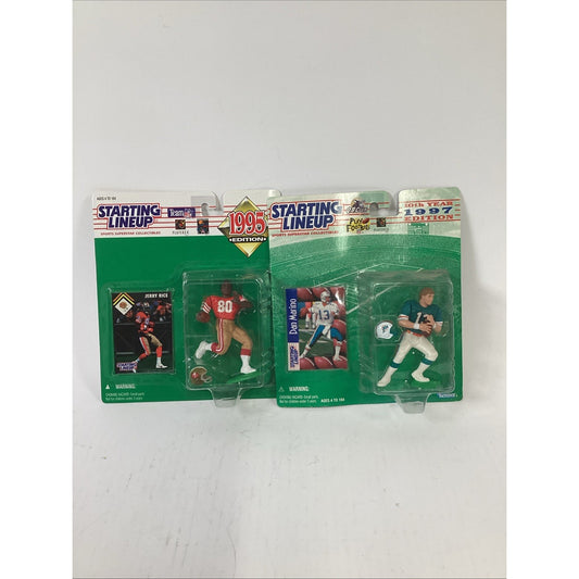 Starting Line Up 1995 Jerry Rice & 1997 Dan Marino Action Figures