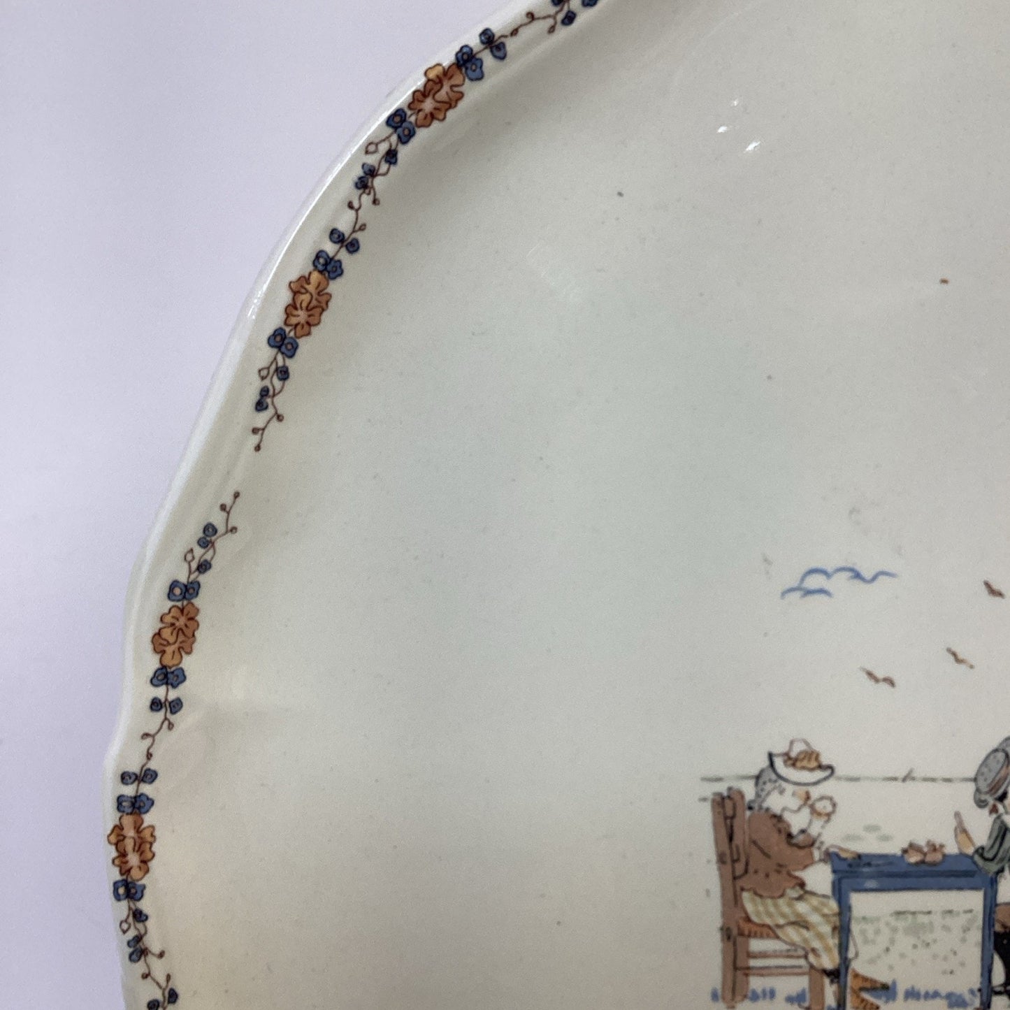Sarreguemines Enfants Richard Large Round Cake Pastry Platter Dish - 13.25”D