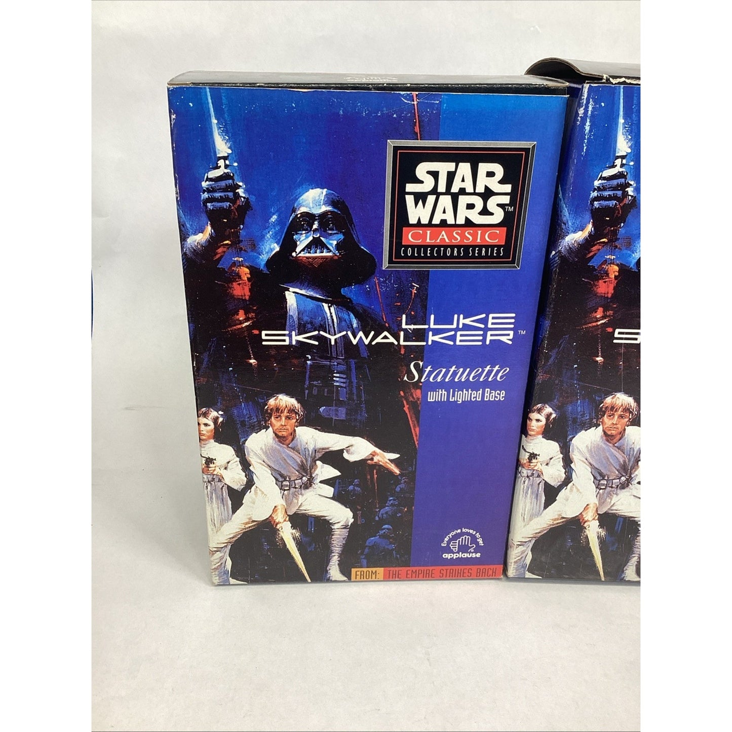 2 VTG Star Wars Classic Luke Skywalker Statuette With Working Lighted Base