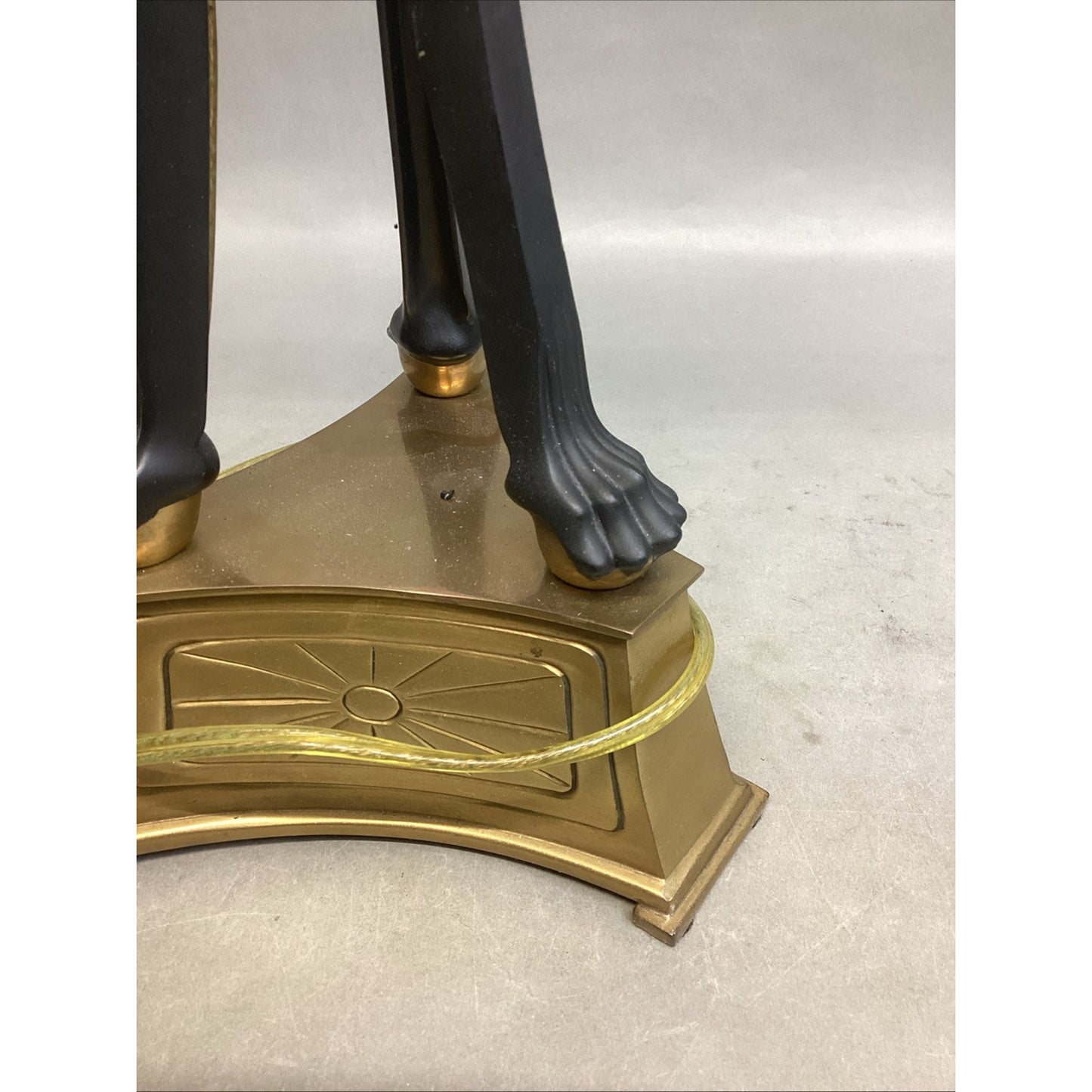 Vintage Neoclassical Brass Lions Heads And Claws Heavy Lamp - No Lampshade