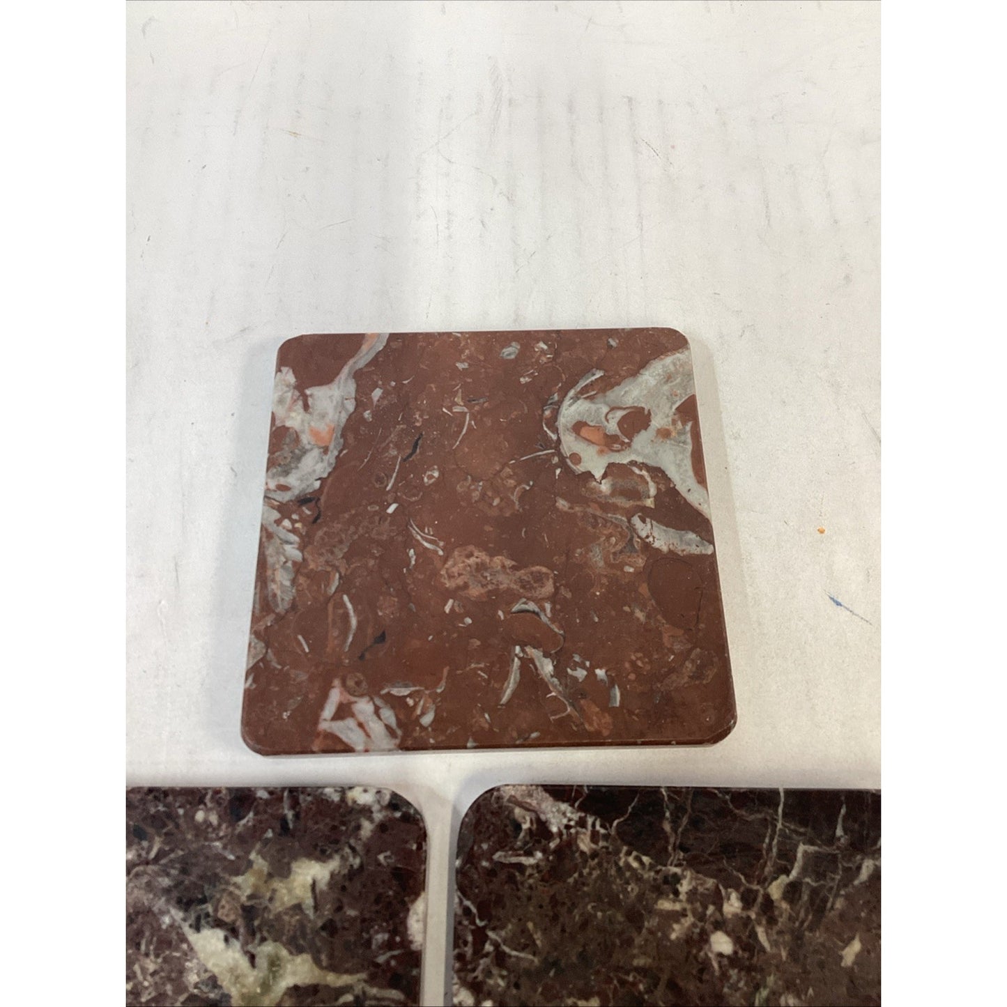 Set Of 3 Vintage Marble Coasters