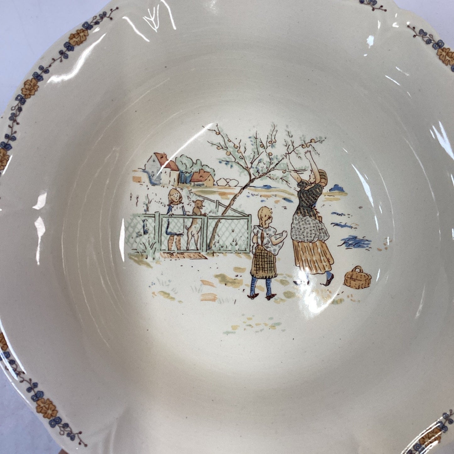 Vintage Sarreguemines Digoin France Enfants Richard Serving Dish - 10”D