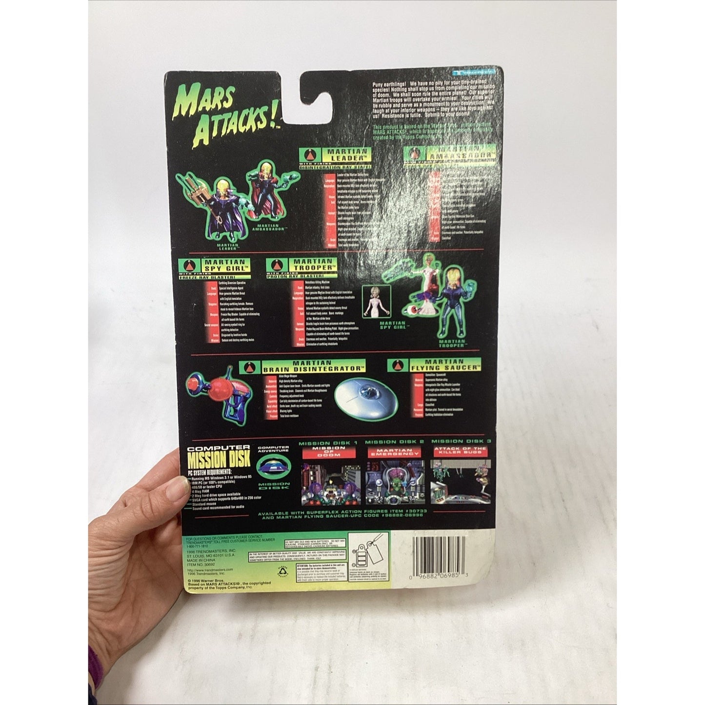 MARS ATTACKS Martian Spy Girl Figure 1996 Trendmasters NOS Sealed