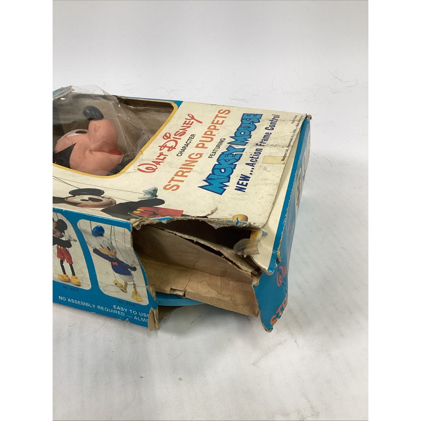 Walt Disney Mickey Mouse Marionette String Puppet - NOS - Damaged Box