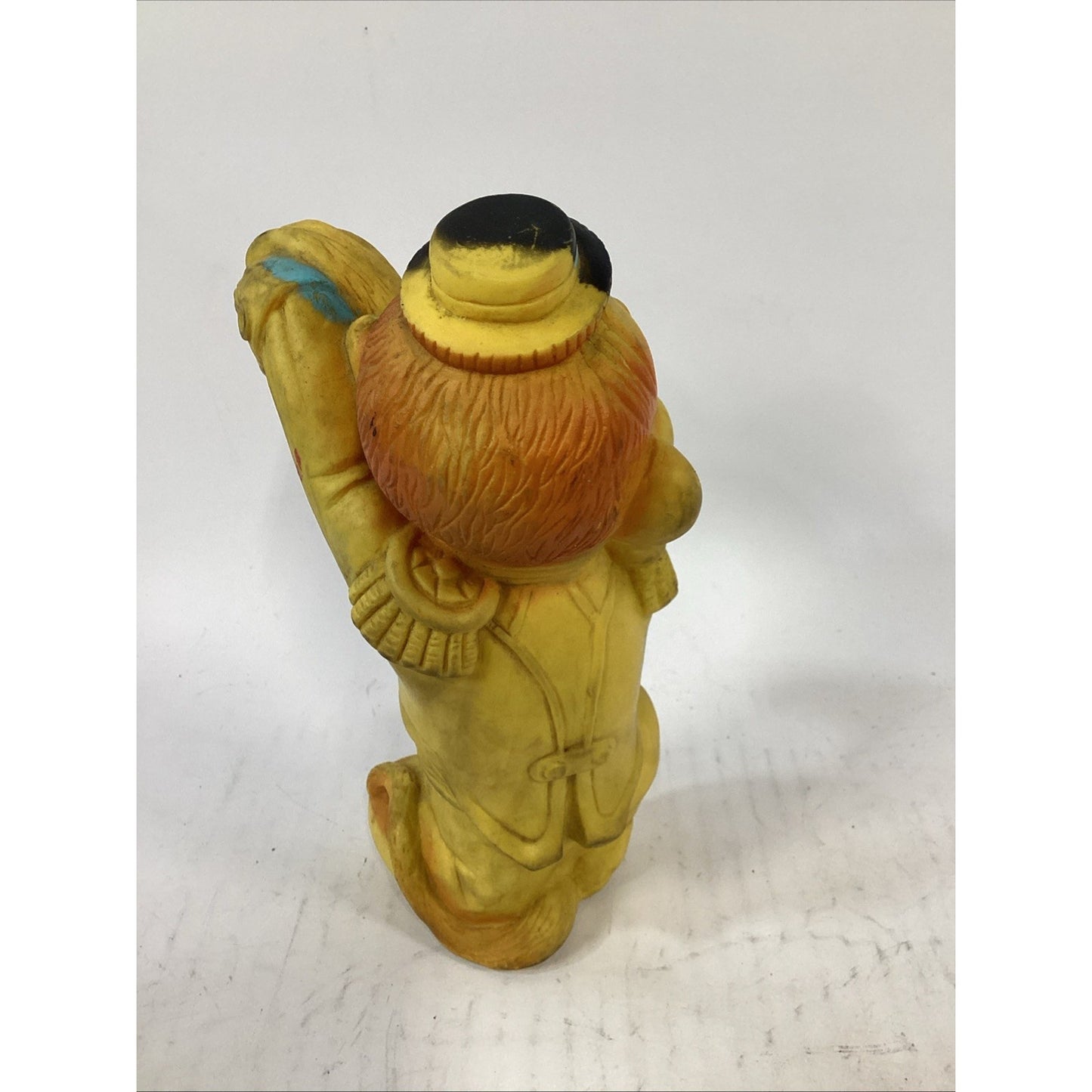 1965 Vintage AJC Rubber Yellow Monkey Squeak Toy Crib Hanger - It Works!
