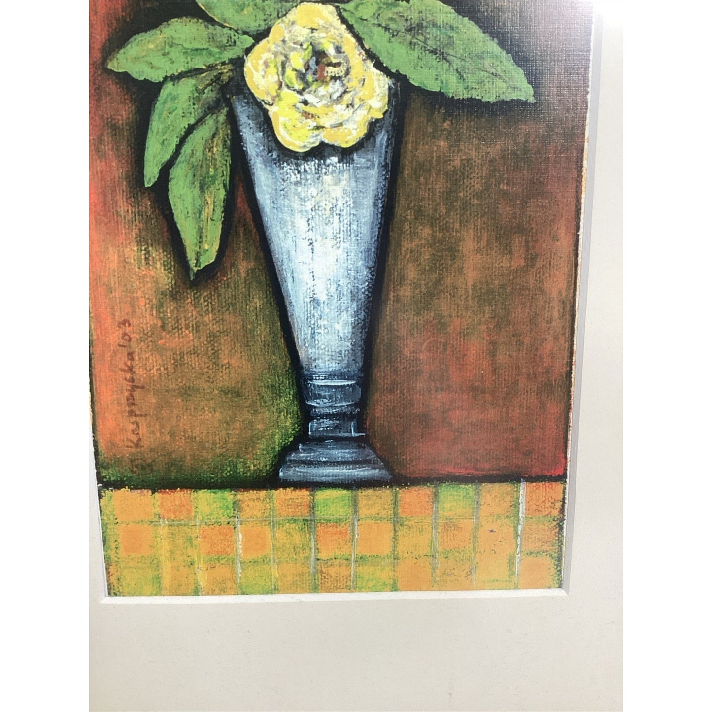 Floral Watercolor Painting - Flower In A Vase - Framed - 18x13”