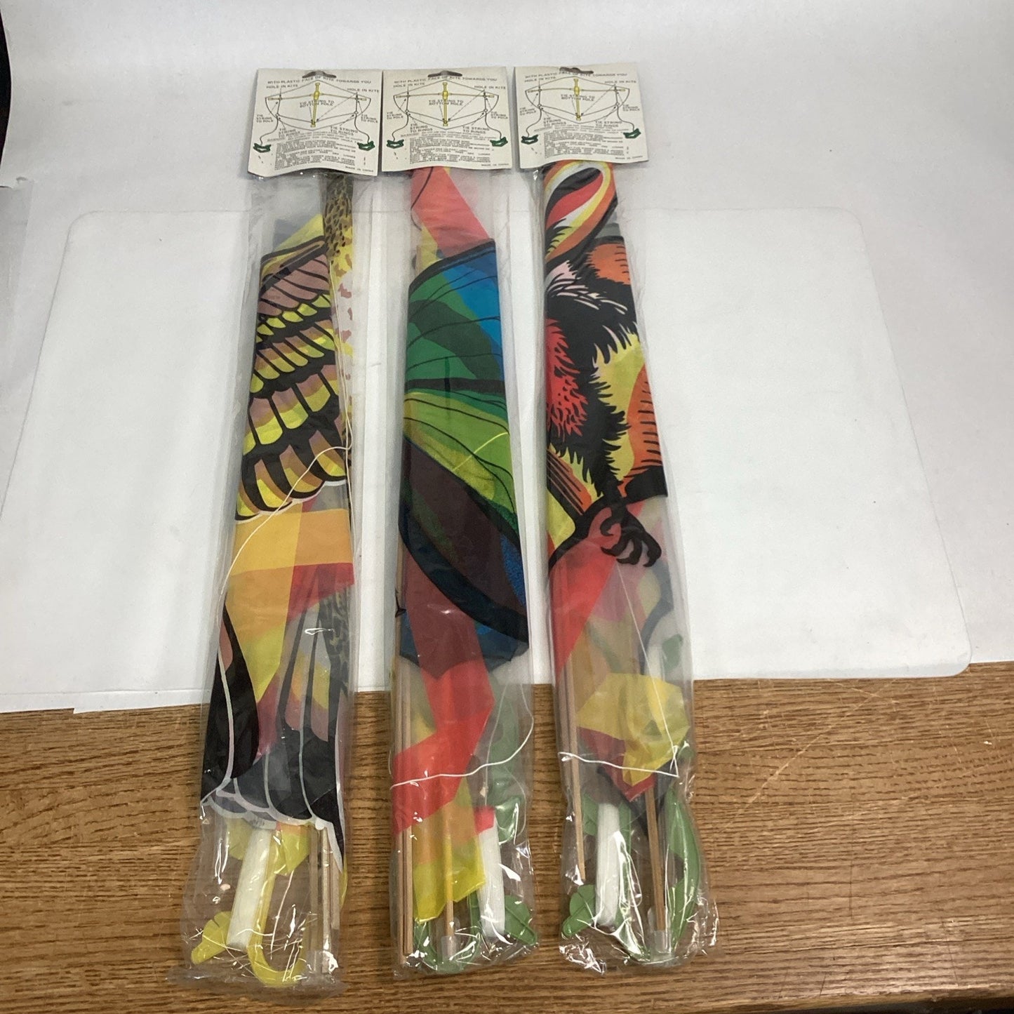 Set Of 3 Vintage Dual Control Kites - Easy To Assemble W/ 4Ft Tail