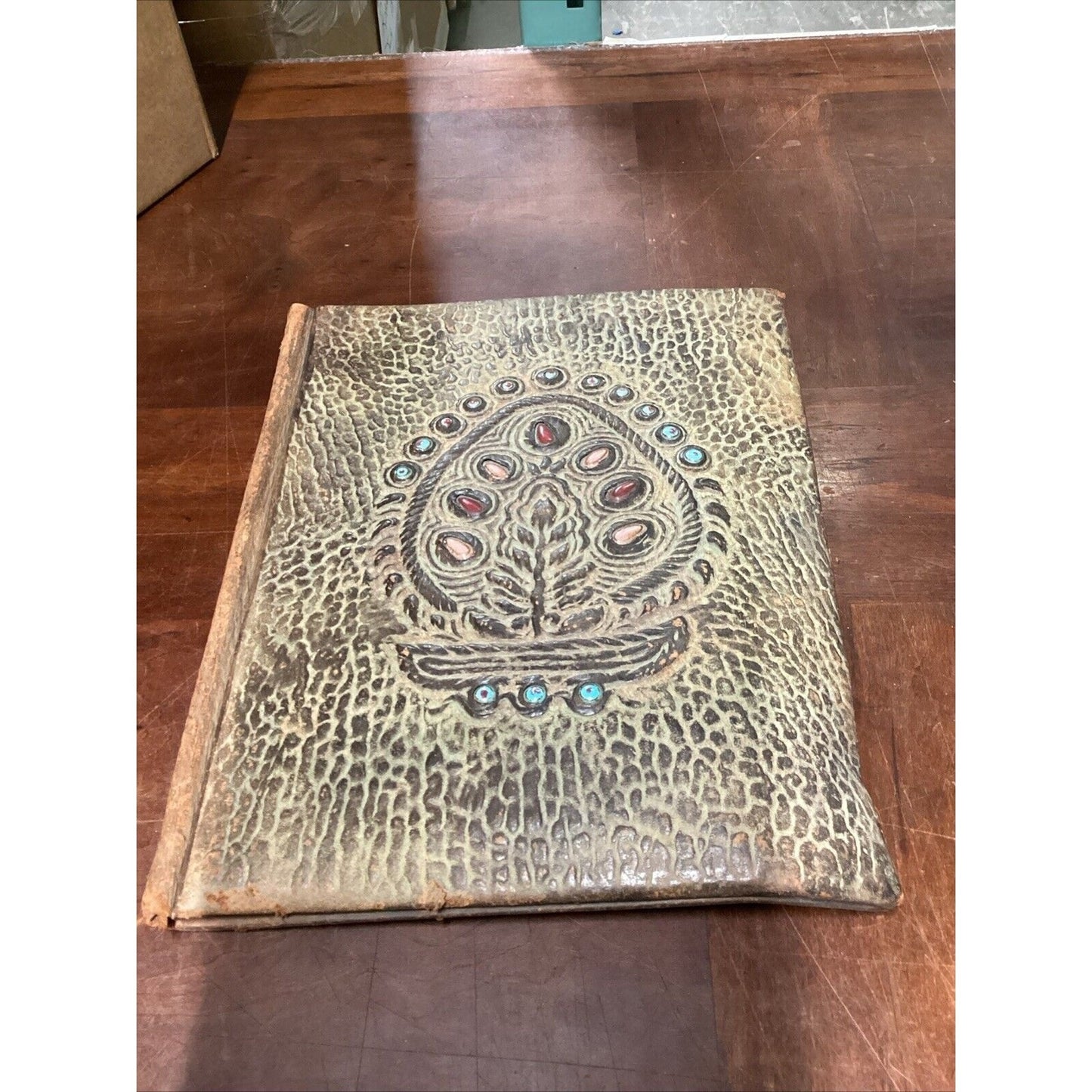 Vintage Artisan Brown Leather Bound Book Note Book Hard Cover