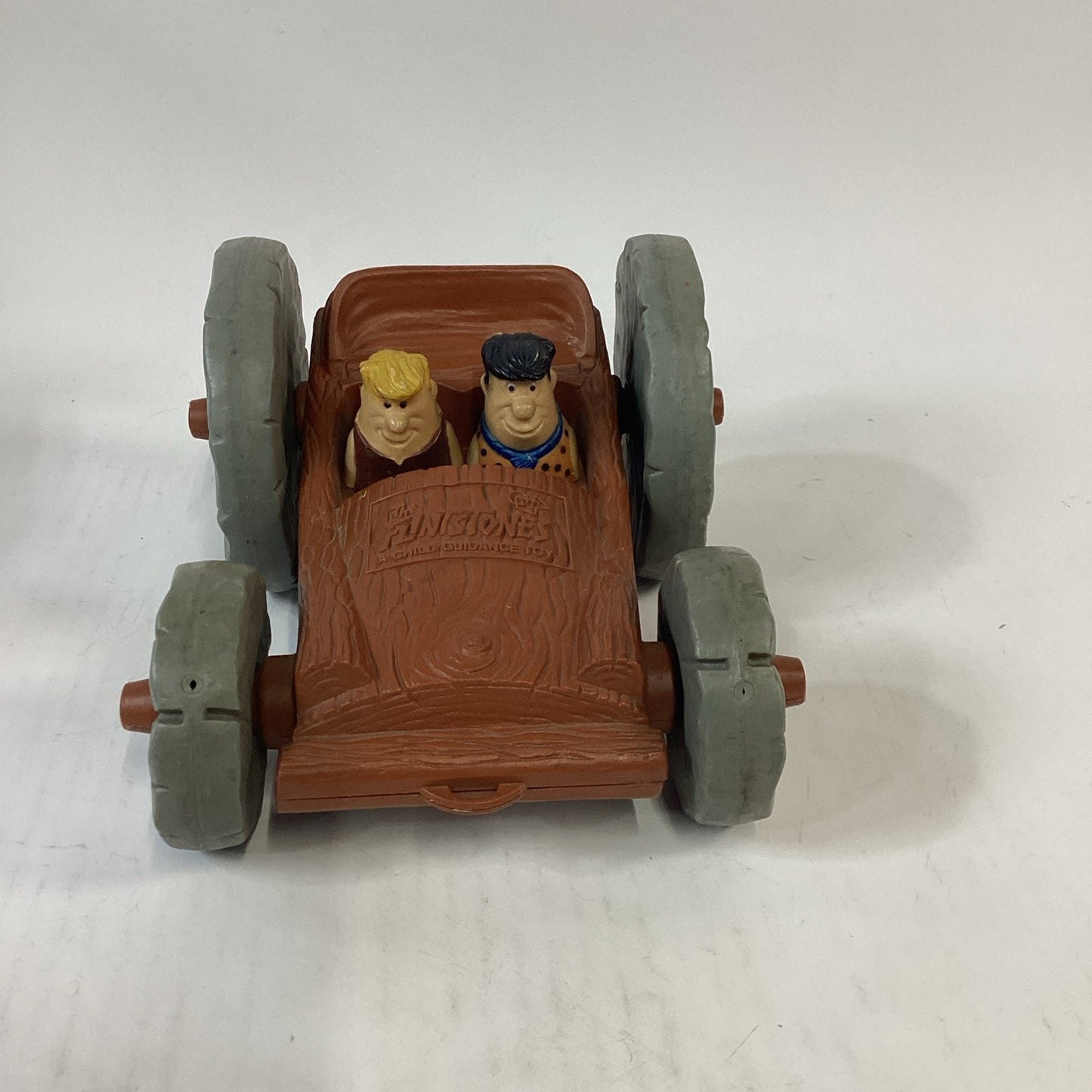 VINTAGE 1976 Flinstones Hanna Barbera Pull Flip Car Toy - Fred/Barney, Bam/Pebs