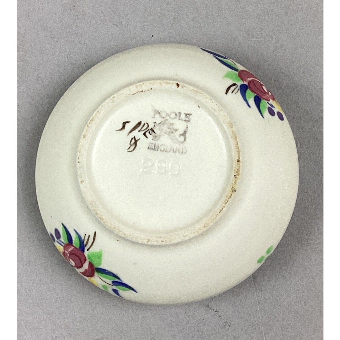 Poole Pottery - Traditional Hand Painted Flower Decorated Dipping Bowl - 2.5”