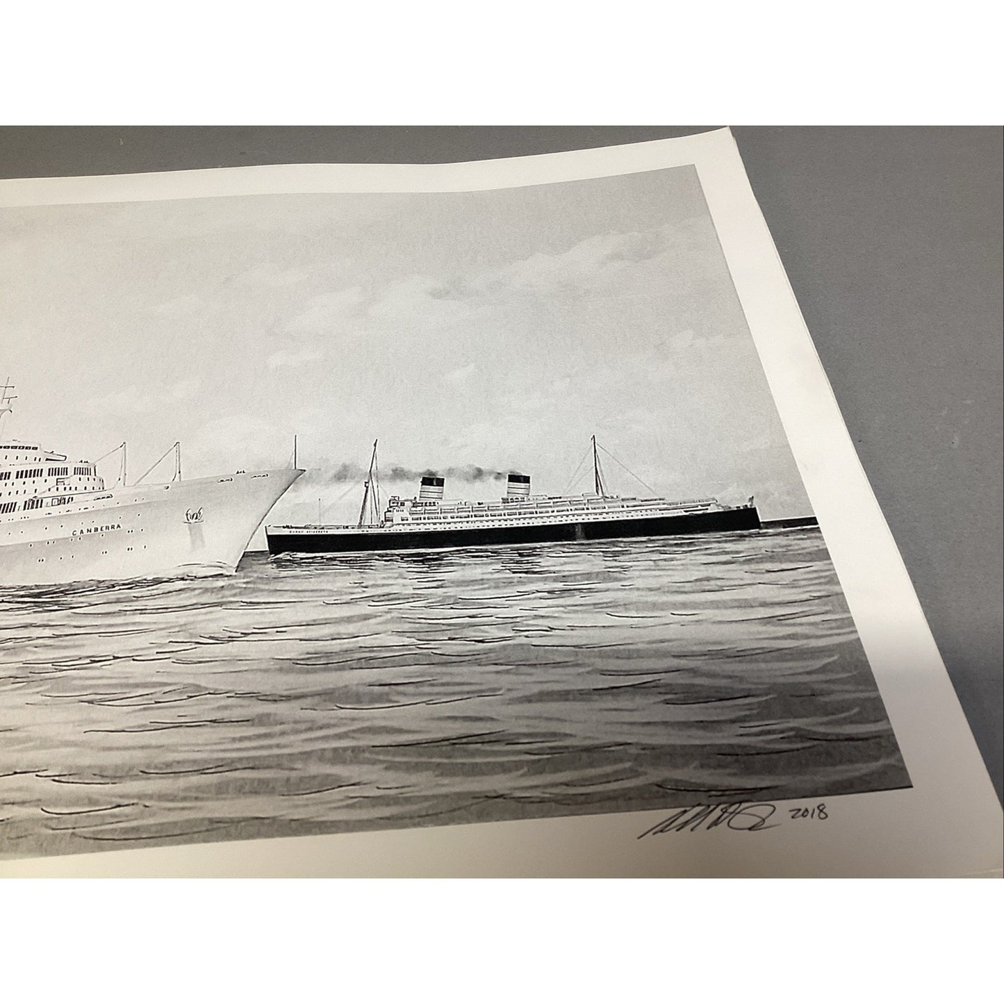 Canberra Ship Art Print - 16x12” - Signed In 2018